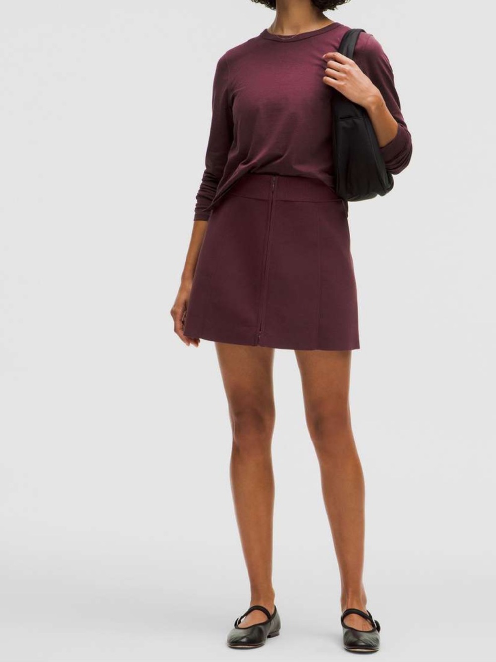 Lululemon Wundermost Ultra-Soft Nulu Long-Sleeve Shirt & Ribbed Knit Skirt Set